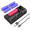 Зарядное устройство POWERKAN R2 с ЖК-дисплеем. Подходит для зарядки 2 литий-ионных аккумуляторов 3,7 В различных размеров и 1,2 В NiMH аккумуляторов AA AAA.