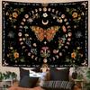 Moon Phase Tapestry Wall Hanging Butterfly Flower Boho Floral Plant Botanical Tapestries Window Vintage Carpets For Living Room