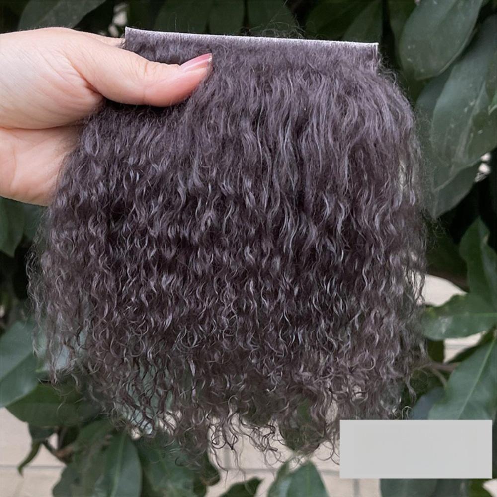 Трендовые Монгольские Меховые Овечьи Шерстяные Наращивания Вьющиеся Волосы Ряд Мех Ягненка Шкура Прочные Куклы БЖД Парики для Кукол БЖД