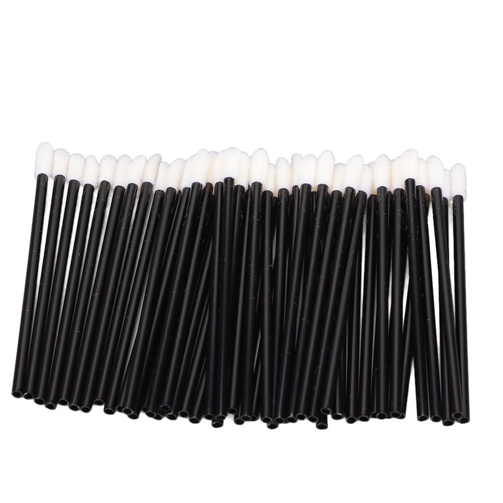 100Pcs Disposable Lip Brushes Lightweight Comfortable Odorless Safe Lipstick Brush Applicator with Black Rod