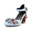 Мода Летняя Мода Цветок Плюшевая Обувь Женские Туфли Роскошные Вырезы Клетка Птицы Высокий Каблук Кристалл Женский Женский Сандалии Большой Размер 34-43