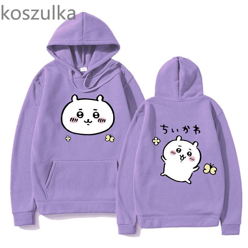 Модная толстовка с капюшоном в стиле аниме Chiikawa, уличная одежда, пуловер с принтом печати, унисекс, осенне-зимняя толстовка в стиле хип-хоп, одежда унисекс