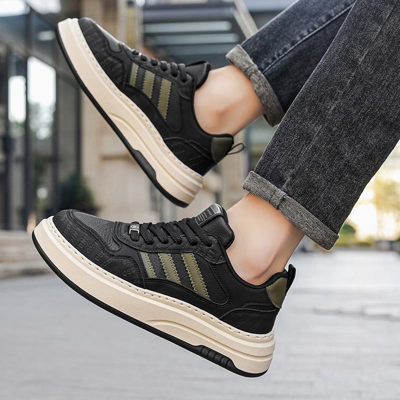 Fashion Men's Casual Skateboard Shoes Premium Microfiber Leather High Quality Flat Sneakers Breathable Wear-resistant StreeShoes