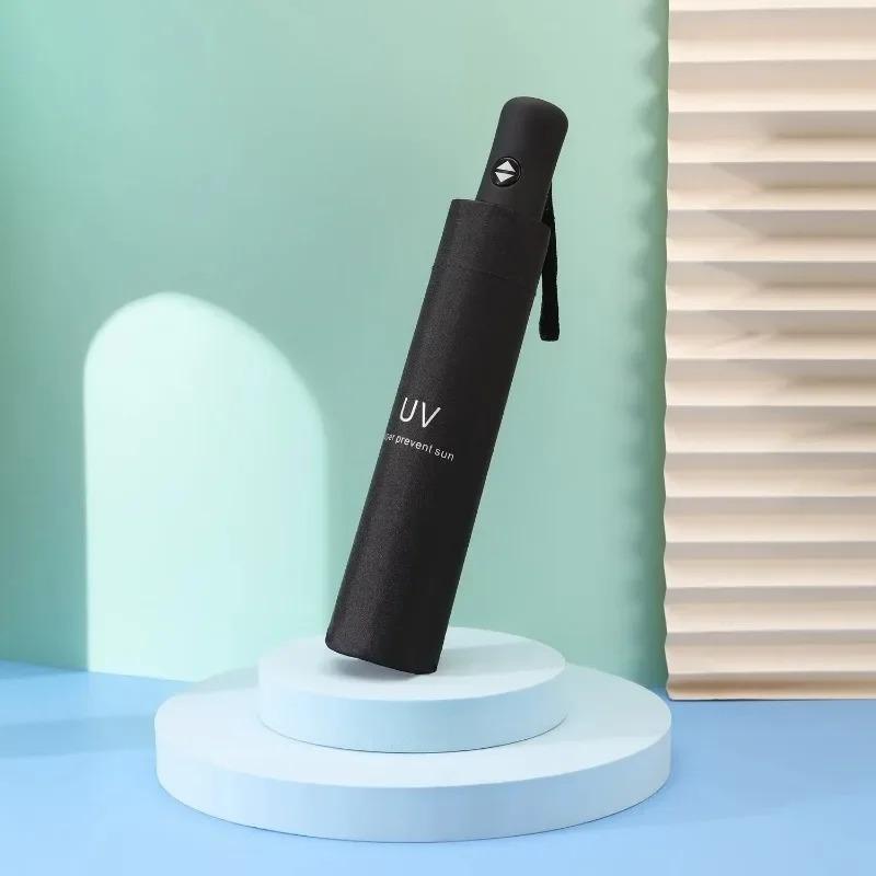 Reinforced 8-Bone Rainy Umbrella Mini Folding Automatic Anti UV Rain Sun Umbrella Portable Windproof Light Parasol Umbrella