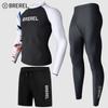 Mens UV Protection Rash Guard Set Long Sleeve Quick Dry Swimsuit Surfing Snorkeling Diving Swimming