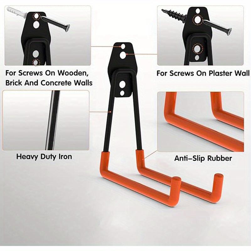 4 шт. металлический крючок для велосипедной вешалки, крючки для гаражного органайзера, настенное крепление, противоскользящий крючок для хранения на стене