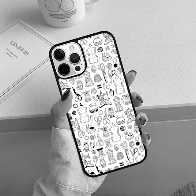 Чехол для телефона с узором швейной машинки Для iPhone 17 Air 13 12 14 15 16 Чехол Для Apple Pro Max Plus Coque