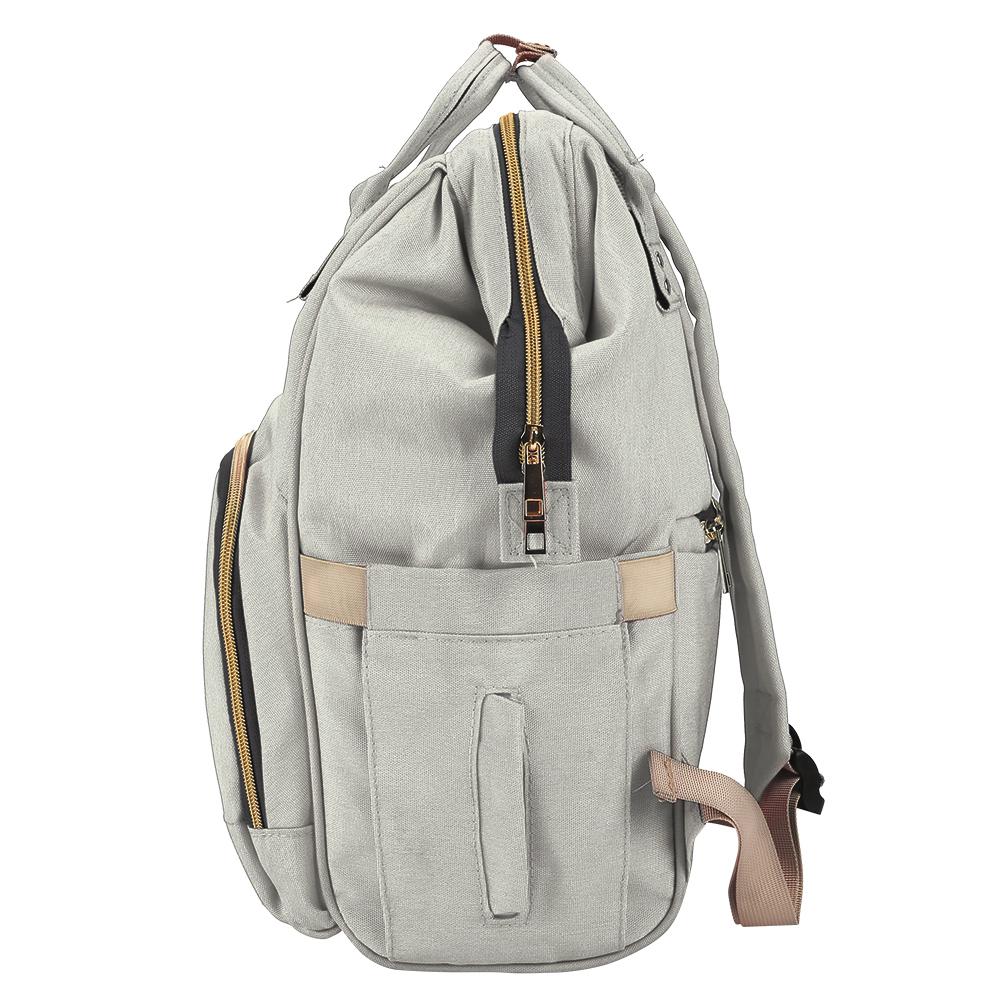 Сумка для детских подгузников с USB-интерфейсом, большая вместимость, водонепроницаемый рюкзак для подгузников, серый цвет