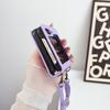 Применимо к чехлу для мобильного телефона Samsung Z Flip6 zflip5 однотонный новый кожаный чехол с магнитной застежкой чехол для мобильного телефона с диагональной веревкой