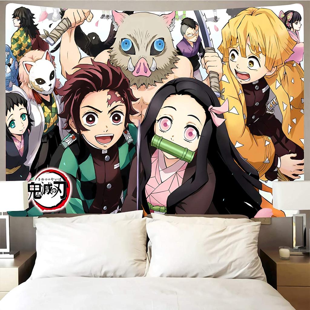 Demon Slayer Tapestry Anime Poster Wall Art Tapestry Kawaii Bedroom Room Decor