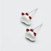 S925 Silver Ladies Cute Personality Art Artistic Temperament Cat's Paw Stud Earrings