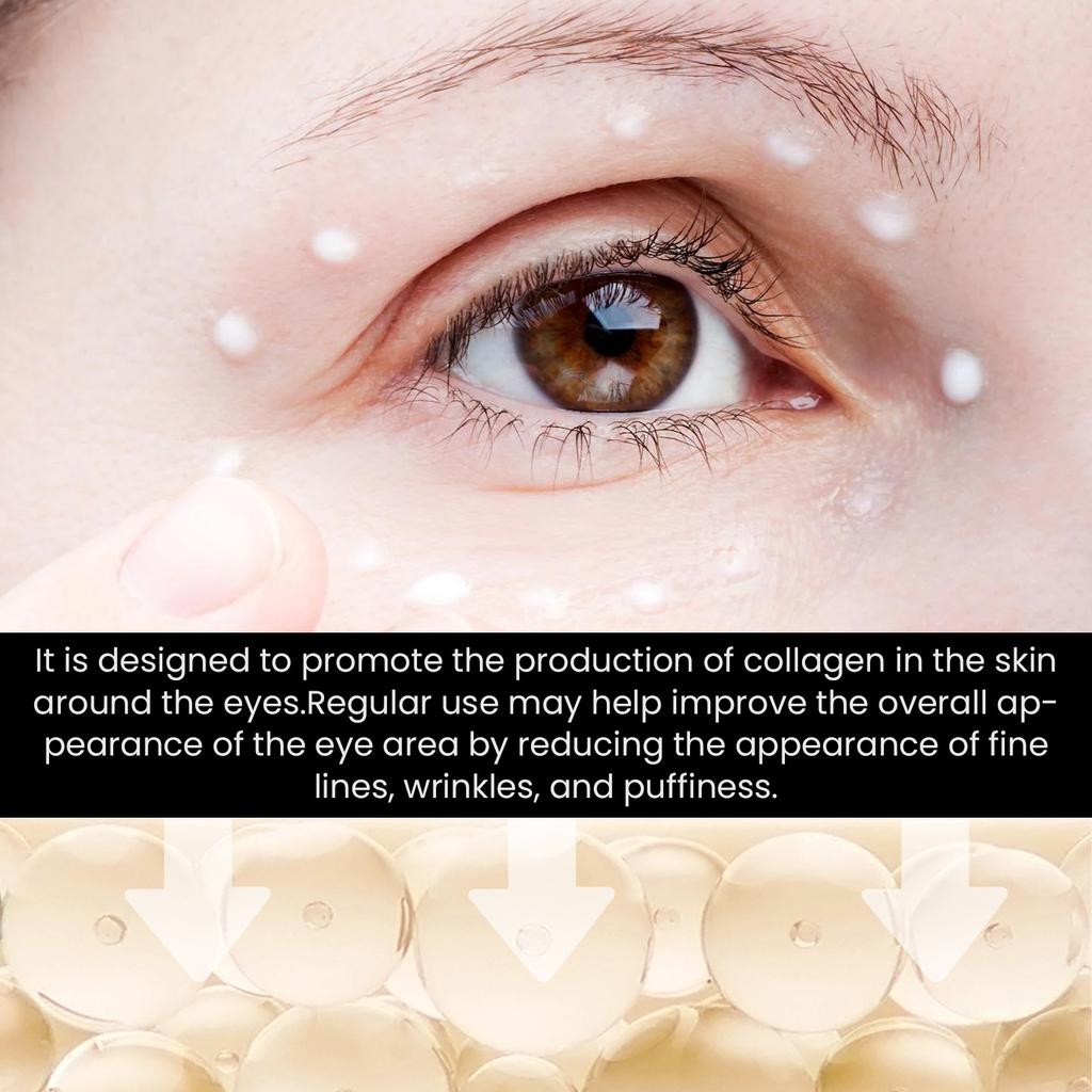 Крем для глаз с коллагеновым пептидом подтягивает и смягчает нежную кожу вокруг глаз, уменьшая морщины, гусиные лапки и темные круги под глазами.