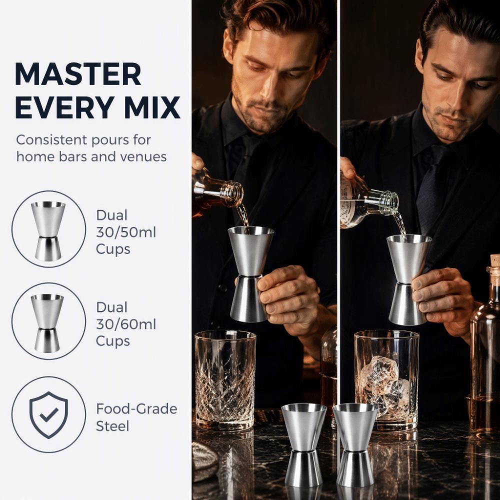 4pcs Double Ended Stainless Steel Jigger Easy To Clean Bar Jigger For Cocktail Making