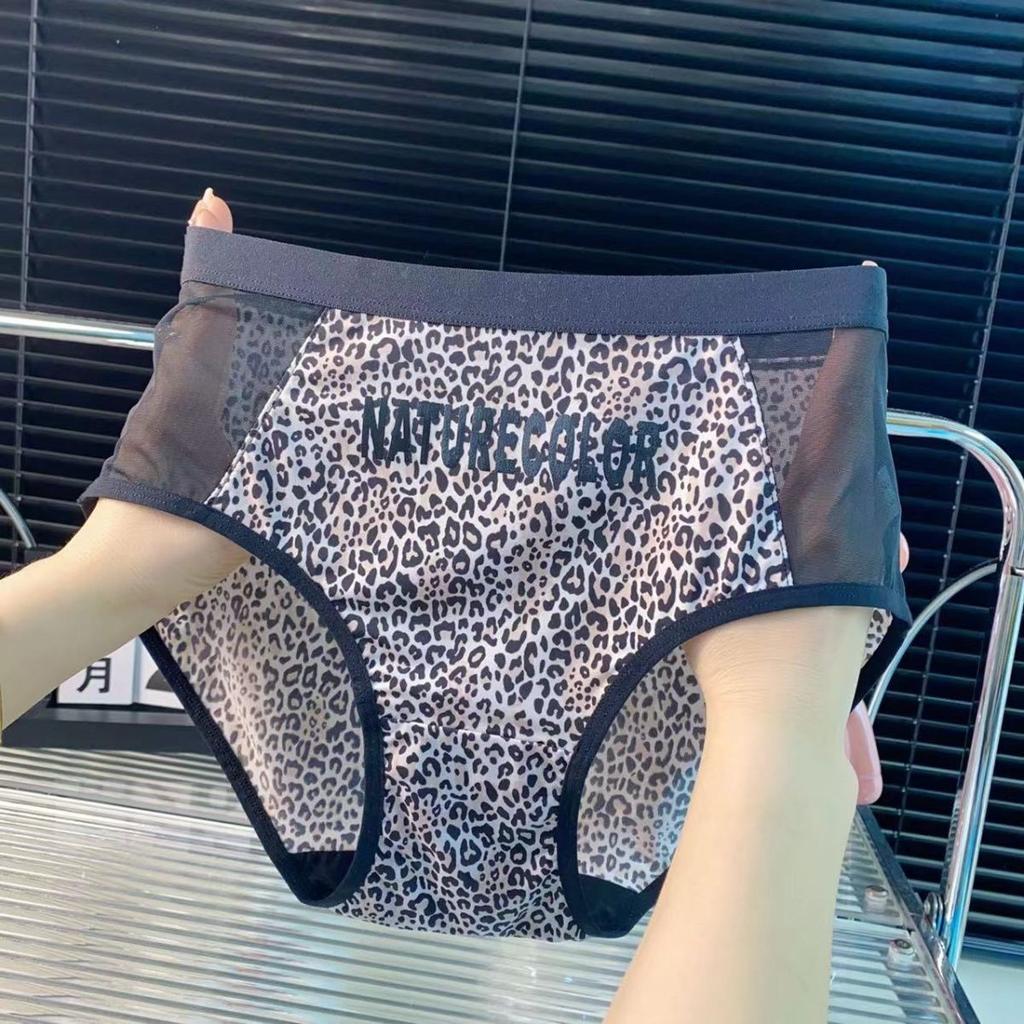Сексуальные леопардовые трусы с высокой талией и вырезами, женские бесшовные эластичные треугольные трусы больших размеров, высококачественное нижнее белье для женщин