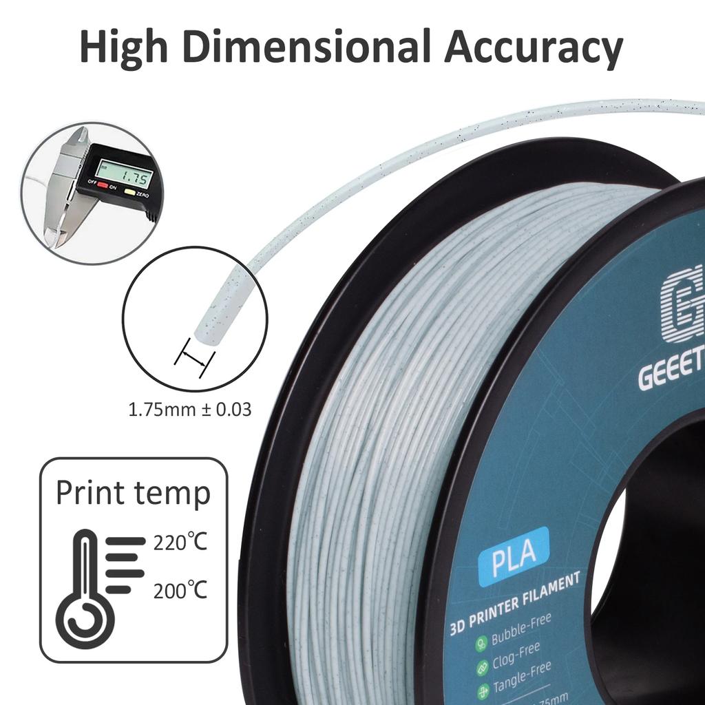 Geeetech 5Kg Like Marble PLA 3D Printer Filament Plastic 1.75mm, Tangle-Free, 3D Printing Wire Materials Vacuum Packaging