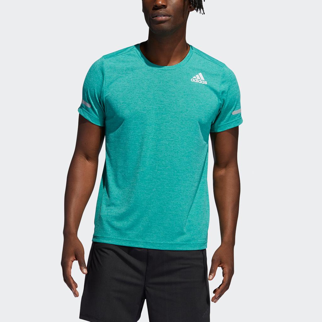 Adidas T Shirts Men's Green Crew Neck Moderate Straight Fit HF4205