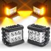 4'' Dual Side Shooter Dual Color Strobe Cree Pods for Truck ATV Boat 3-Sided 36W Car Work Lights LED Front Spotlights Lights