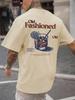 Summer Men's Classic Cocktail Print T-Shirt Cotton Breathable Streetwear Oversized Loose Casual Trendy Crew Neck Short Sleeve