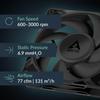ARCTIC P12 Pro PST Мощный Премиум 120мм PWM Вентилятор с 0 об/мин Гидродинамический Черный - Вентилятор, Y-образный разветвитель, 600-3000 об/мин, 5% PWM, Подшипник, 4-контактный -