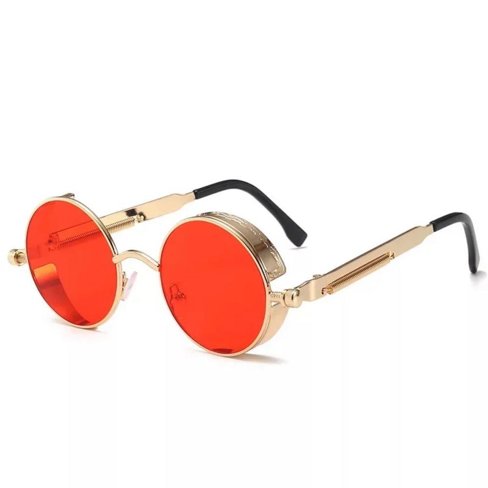 Classic Gothic Steampunk Sunglasses Luxury Brand Designer Men and Women Retro Round Metal Frame Sunglasses UV400