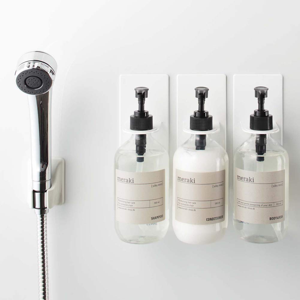 Yamazaki Jitsugyo Magnetic Bathroom Dispenser Holder White W7XD8XH17cm Tower Floating Storage Hygienic 4867 Approx.