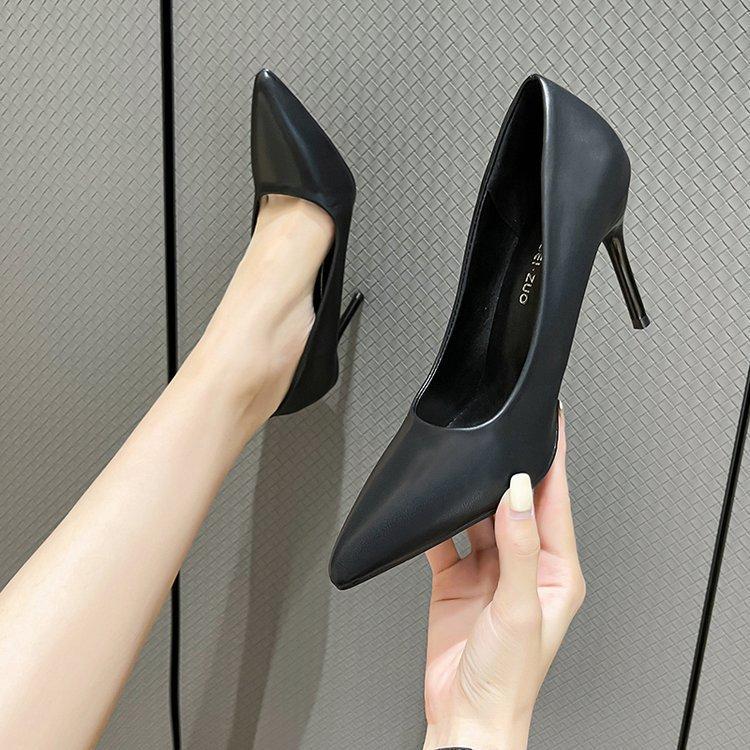 Размер 34-43 обувь женская больших размеров 41 полные ноги тонкий каблук острый носок высокий каблук женская корейская версия модная весенняя маленькая одинарная обувь 42