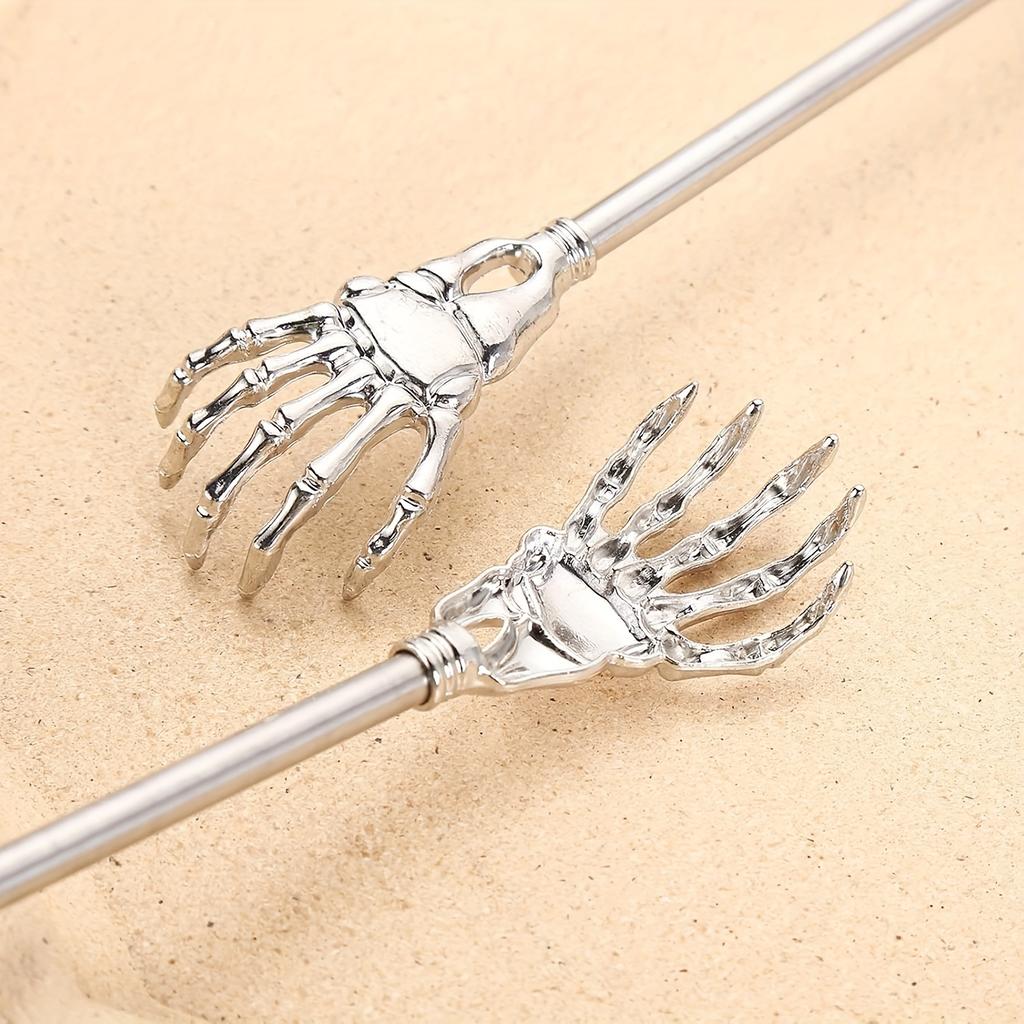 1 шт. Раздвижная чесалка для спины, портативная телескопическая чесалка для спины из нержавеющей стали с резиновой ручкой для подарков на День благодарения, день рождения, Рождество