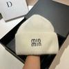 [Rabbit Fur] Min Thickened And Enlarged Double-Folded Edge Small Knitted Hat Winter Warm Plush Hat