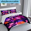 Custom Name 3PCS KPop Cartoon Bedding Set Including 1pc Duvet Cover And 2pcs Pillowcases for Bedroom, Dormitory Gift Home Decor