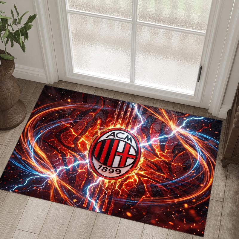 Дизайн AC Milan Кристальный Велюровый Ковер Уютный Не?Нескользящий ковер с принтом для спальни, гостиной, прихожей