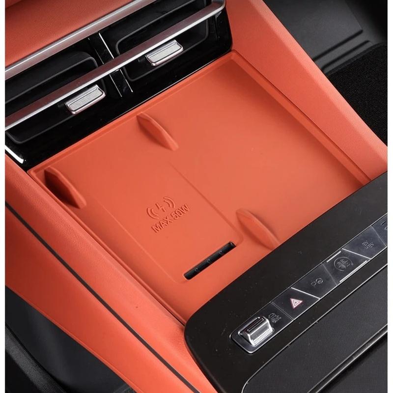 Автомобильное украшение Центральная консоль Органайзер Коврик для BYD Sealion 8 Atto 8 Tang L Беспроводная зарядка Силиконовый коврик Противоскользящий