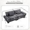 A modern, simple double sofa with a feather bed, for which one cushion is enough, is cozy, but spacious in living room/bedroom/office, Dark Grey
