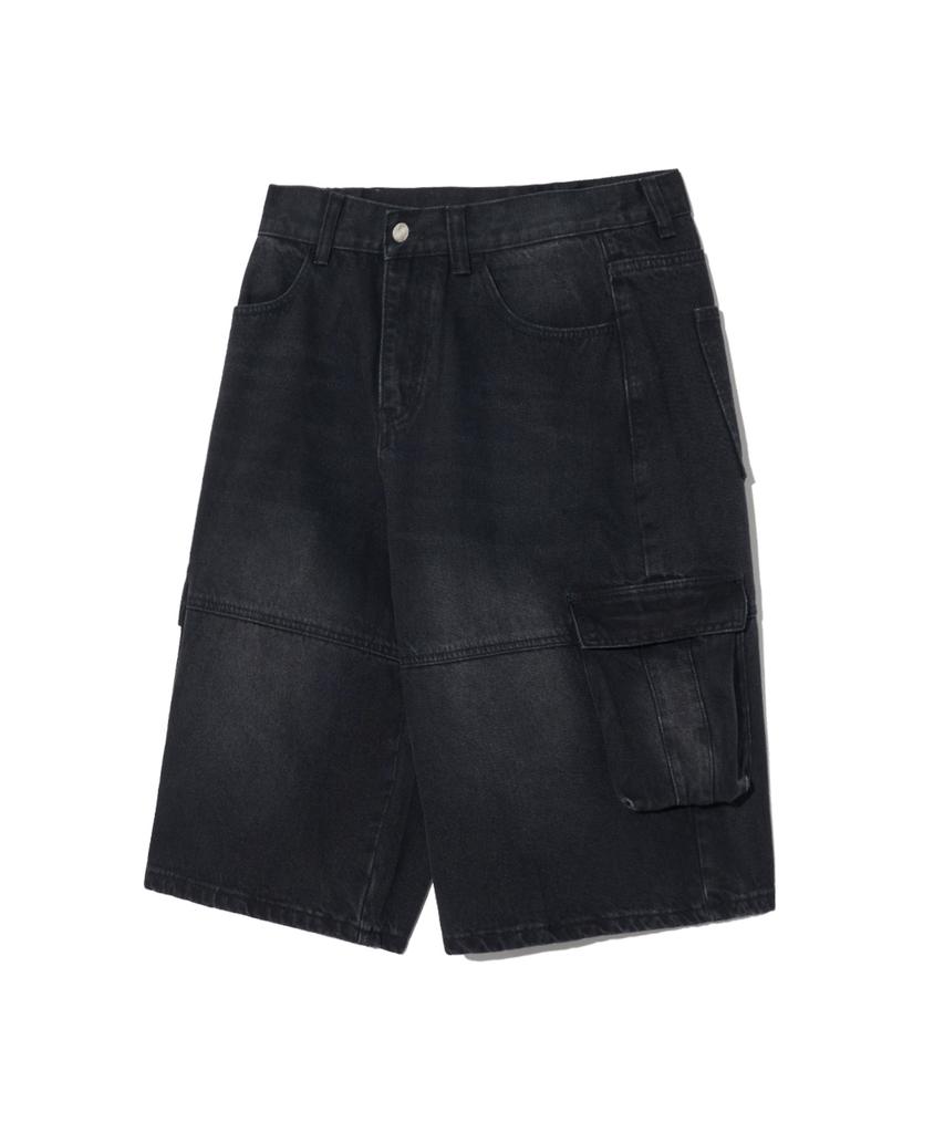 PHYSICAL DEPARTMENT Bermuda Cargo Denim Pants_Black
