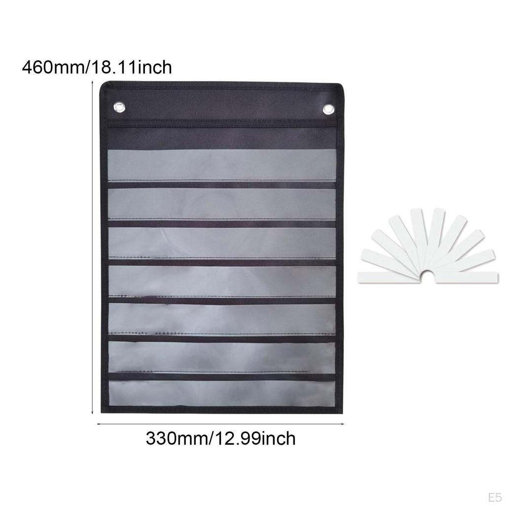 Classroom Pocket Chart 7 Rows Learning Tool Accessory for Home Letter Cards School