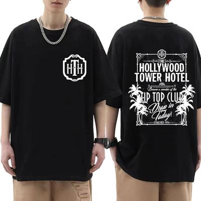 Футболка «Сумеречная зона» «Башня ужаса», уникальная футболка с рисунком тематического парка, женские повседневные футболки унисекс с короткими рукавами, уличная одежда в стиле Харадзюку