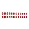 Christmas atmosphere Ankara red fragments sparkling snowflakes, versatile ins style manicure 24 pieces