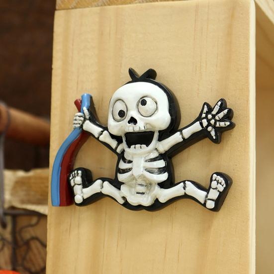 3D Скелет Настенное Украшение Электрический Шок Скелет Наклейка на Стену Самоклеящаяся Хэллоуин Готический Настенный Декор для Электрических Щитков Настенная Розетка