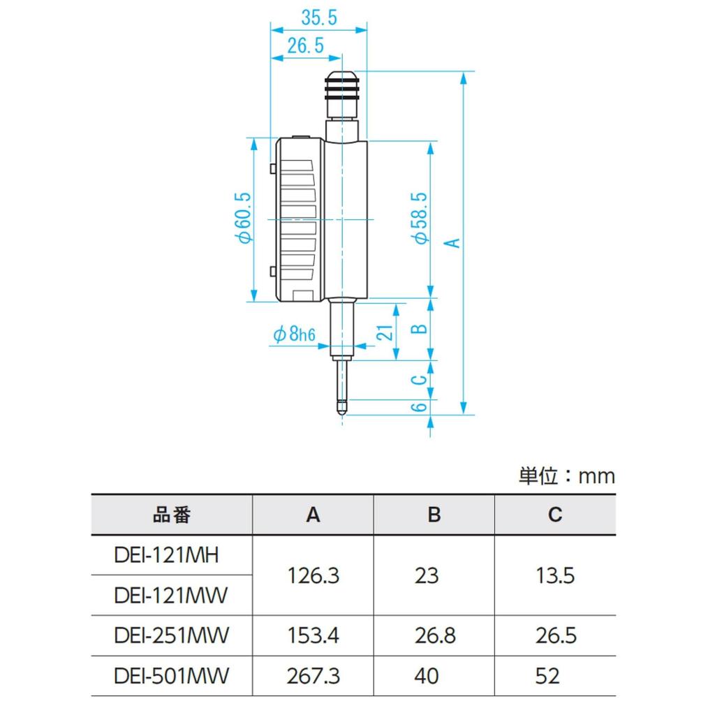 Цифровой индикатор Niigata Seiki 25 мм Минимальное показание SK×Mahr S-Line 0,0005 мм DEI-251MW