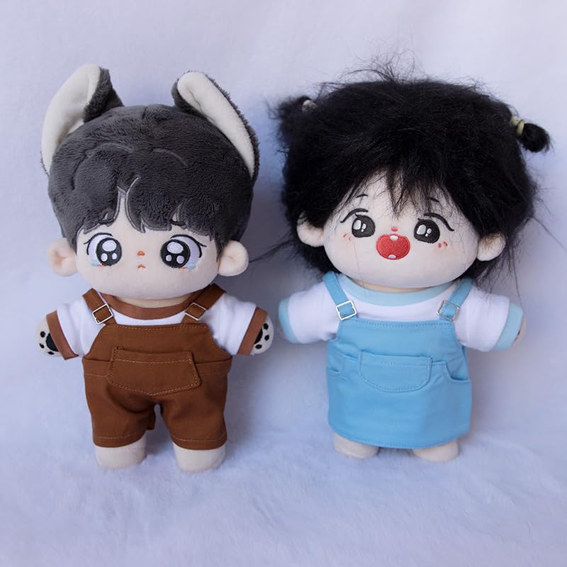 Niannyyhouse 10cm, 15cm, 20cm Plush Clothes, T-shirt, Suspenders, Strap Dress, Dress-Up Cotton Doll, Accessories (a1, 20cm)