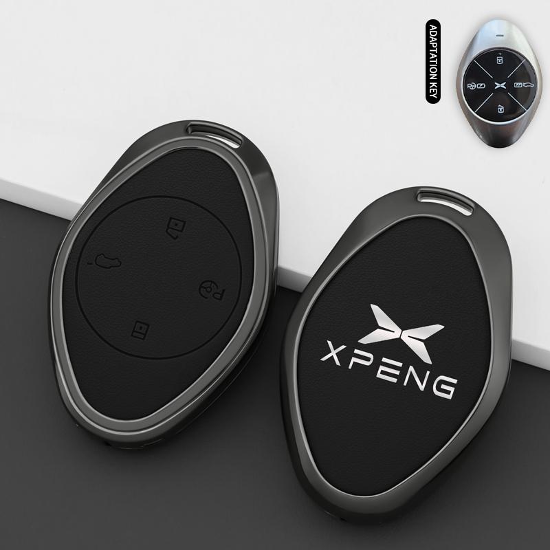 Чехол-брелок из цинкового сплава и кожи для автомобильного ключа Xiaopeng Xpeng P7 P7I P5 G3 G3I G9 G6 Держатель-оболочка Защитные аксессуары