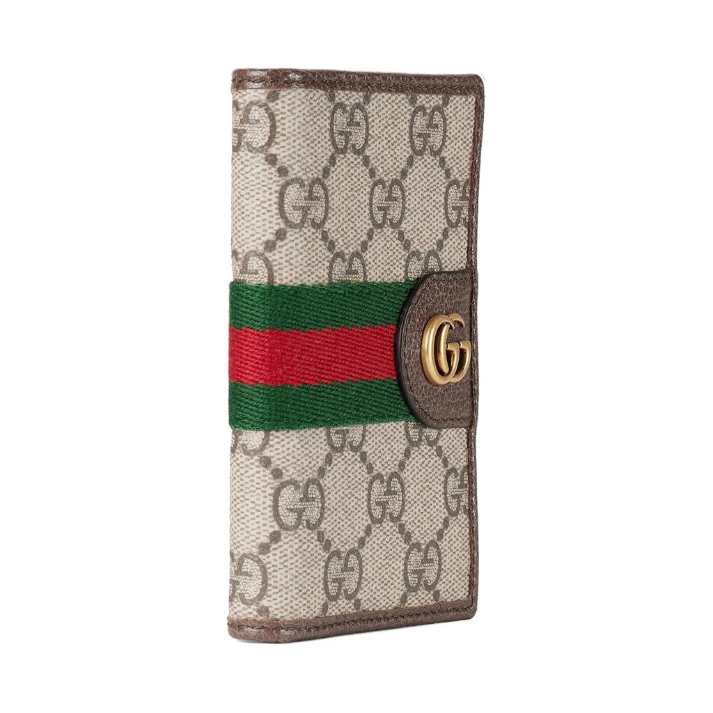 Gucci Ophidia GG Supreme Canvas Web Stripe Bifold Wallet For Unisex Daily Use