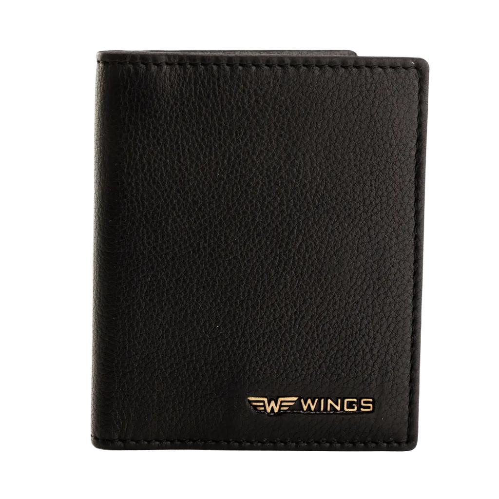Wings Cardholder Made of Genuine Leather Black