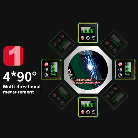 Цифровой угломер с прочным магнитным основанием, ЖК-дисплеем, высокоточный водонепроницаемый инклинометр IP54, цифровой уровень для деревообработки