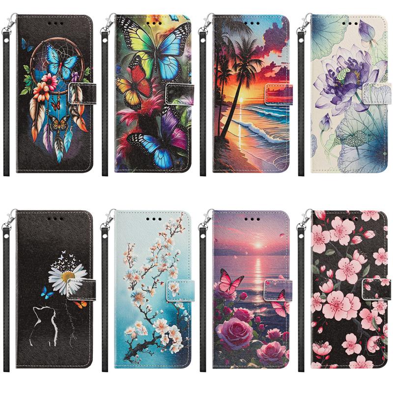 Чехол с рисунком «Закат» для Xiaomi Redmi Note 15/Note 14/Note 13 Pro+ Кошелек Кожаный Чехол-Обложка