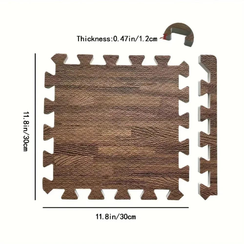 30*30cm Wood Grain Puzzle Floor Mat Eva Foam Interlocking Crawling Rug Crawling Mat Gym Puzzle Carpet,Thickening Floor Mats