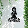 Namaste And Yoga Girl Metal Wall Art-Crafted From Wrought Iron,Modern Home Decor For Bedroom, Living Room, Or Bathroom.