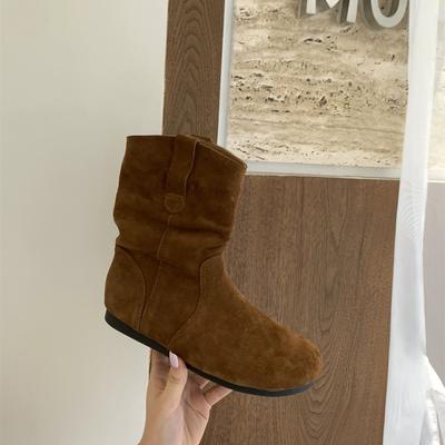 Ботинки Мартин на плоской подошве женские туфли 2024 новая весна, осень и зима ретро ботинки на наборном каблуке корейская версия тонкие короткие ботинки