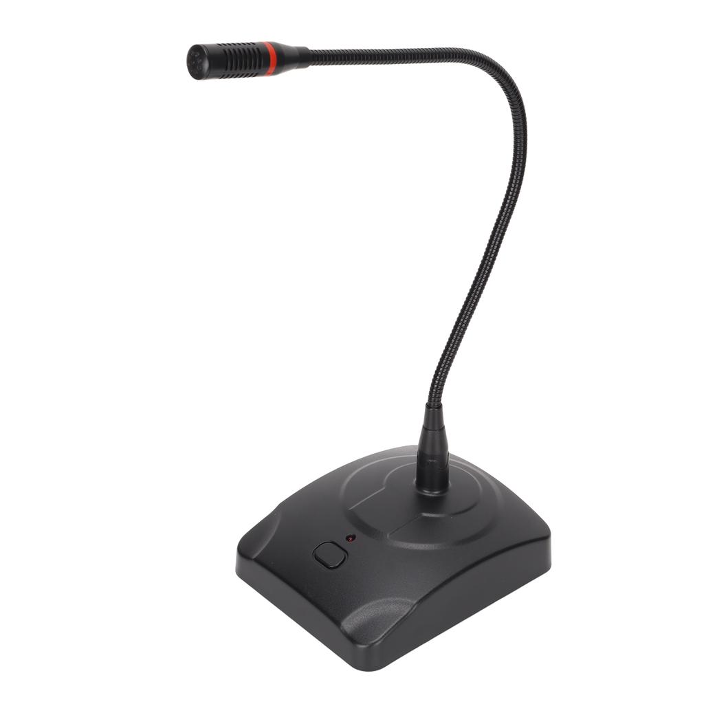 Gooseneck Microphone Desktop 6.35mm Cable Gooseneck Microphone with Light for Conferences Broadcast