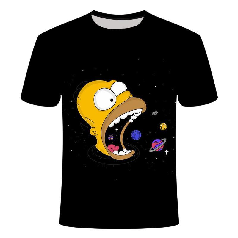 Летний тренд: Детская футболка The Simpsons с 3D-печатью, короткий рукав
