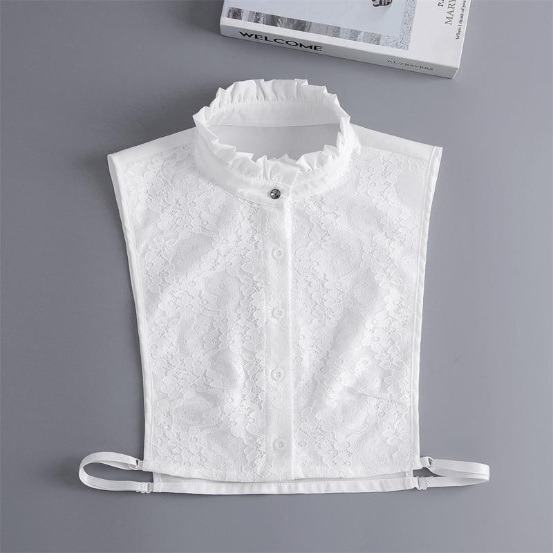 New Fake Victorian Stand Up Collar White Black Lace Collars Detachable For Women Blouse Lapel Shirt False Collar Woman